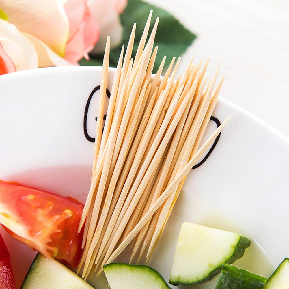 100 PCS Disposable Toothpick Household Natural Bamboo Toothpick Hotel Restaurant Supplies 6.5cm disposable bamboo sticks