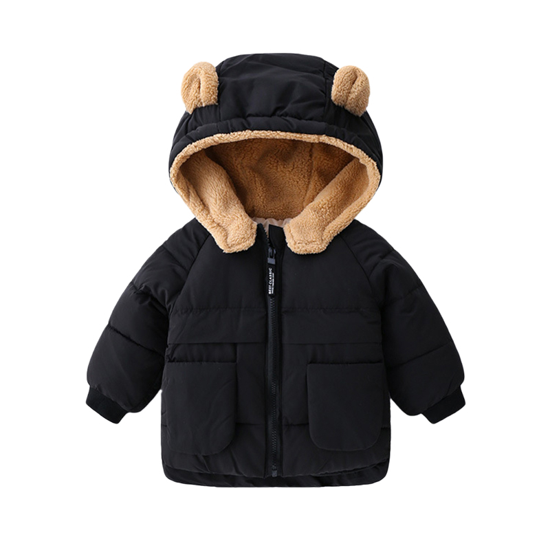 Mudkingdom Nette Jungen Mädchen Mit Kapuze Mäntel Winter Warme Schwergewicht Langarm Dicke Warme Faux Pelz Jacke für Jungen Kleidung Oberbekleidung: Schwarz / 5T