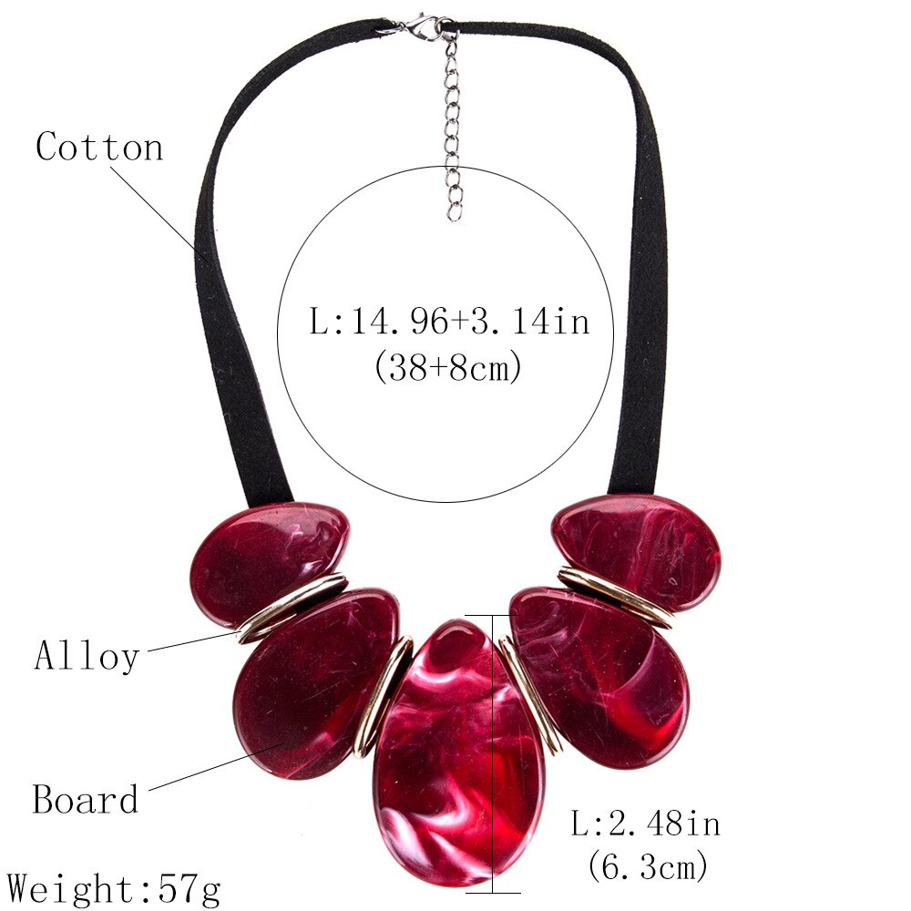 Heeda Boho High-end Resin Women Necklace Vintage Graceful Sweater Chain Trend -selling Kolye