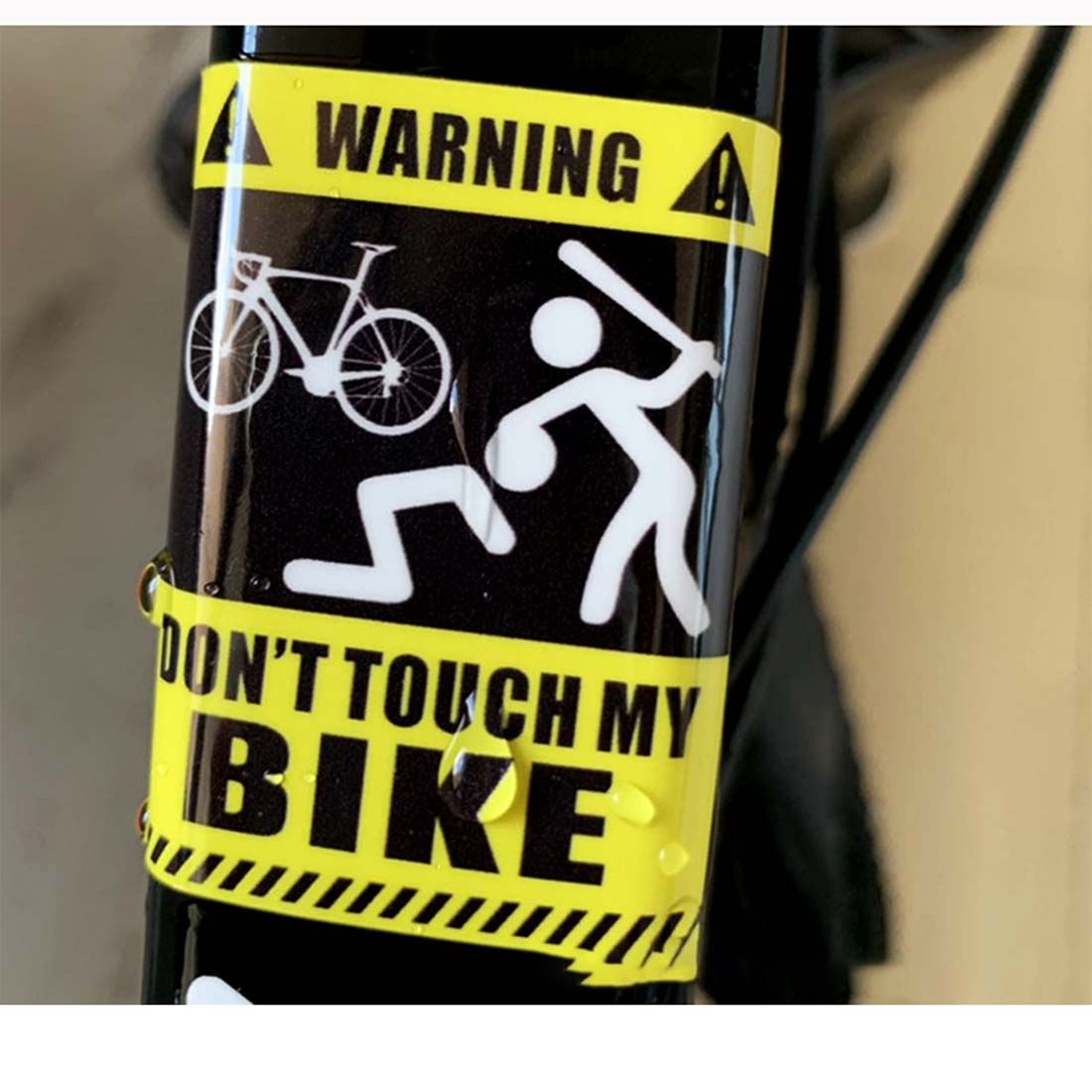 1PC MTB Bike Funny Warning Sticker Scratch-Resistant Protect Frame Sticker Protector Auto Decal Road Bicycle Paster