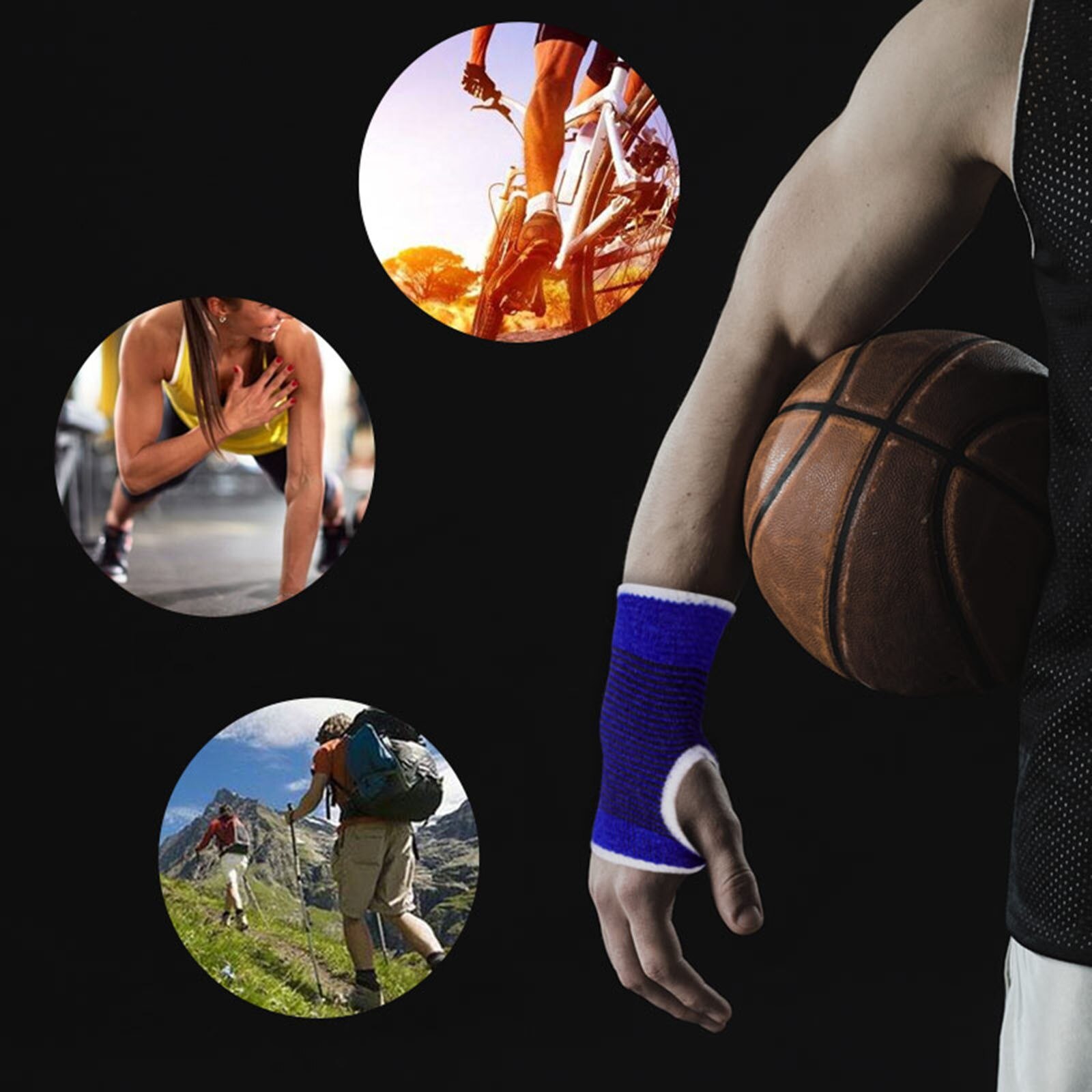 Support Wrist Gloves Hand Palm Gear Protector Elastic Brace Gym Sports Glove