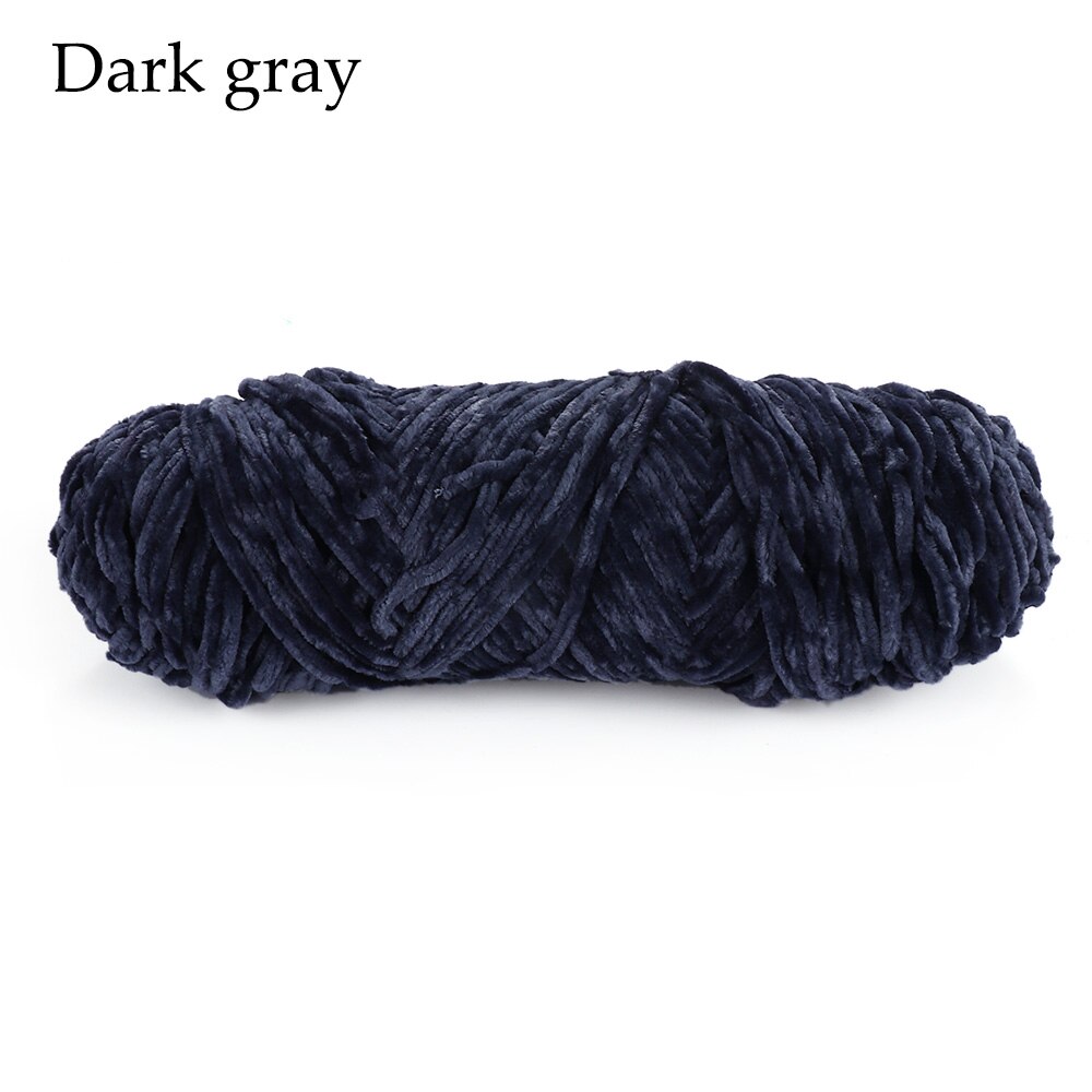 100g Hand geweven Garen Fluwelen Garen Getexturiseerde Polyester Gemengd Katoen Suggereren DIY trui sjaal lijn 4 MM- 5 MM Breien Garen Hand: Dark Grey