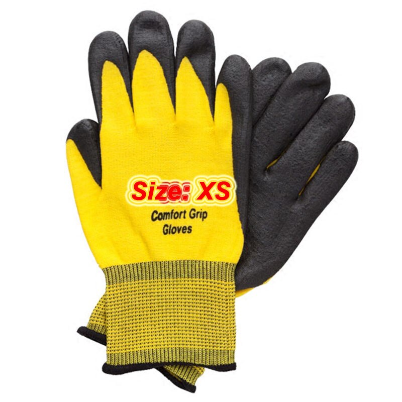 Guantes de seguridad para niños, resistentes al desgaste, prevención de arañazos, talla estándar XS: yellow