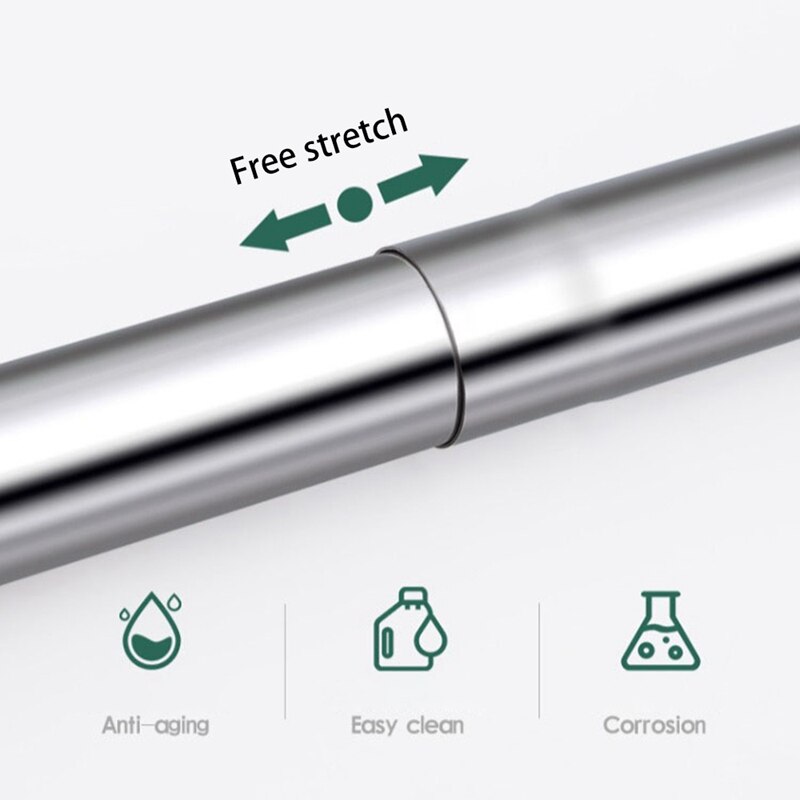 25mm Telescopic Adjustable Clothes Dryer Stainless Steel Tension Rod Bathroom Rail Can Be Used for 19.69-27.56inch