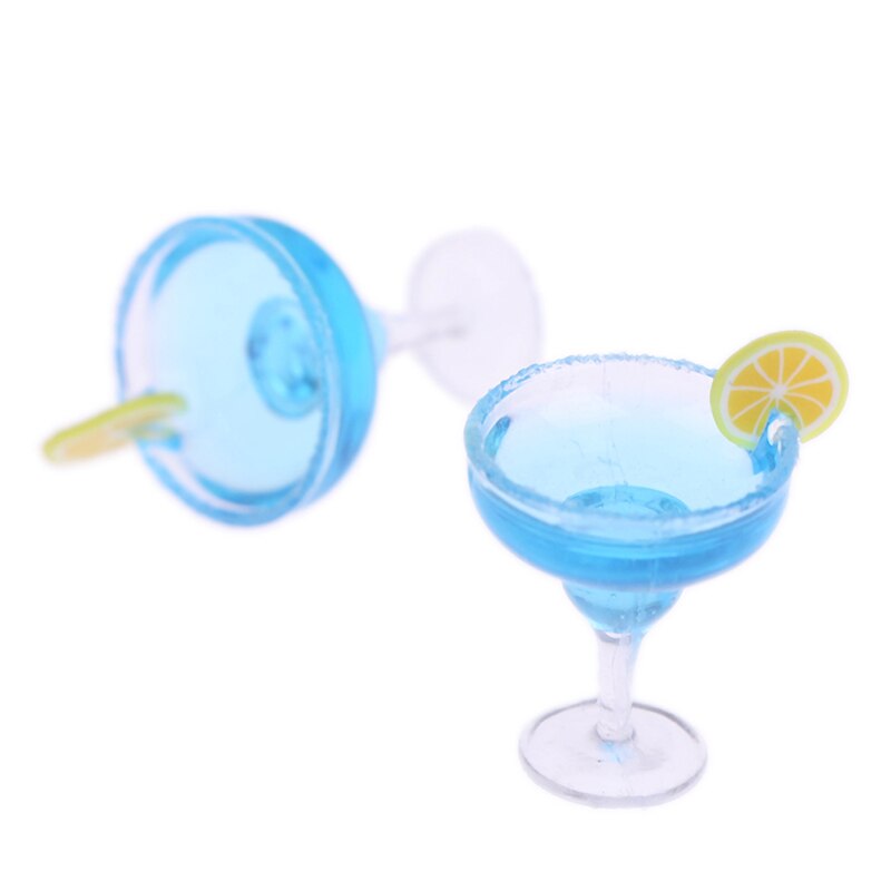 Mini 2 Stuks Hars Cocktail Cup Simulatie Drank Glas Model Speelgoed Poppenhuis Decoratie Schaal 1/12 Poppenhuis Miniatuur Accessoires