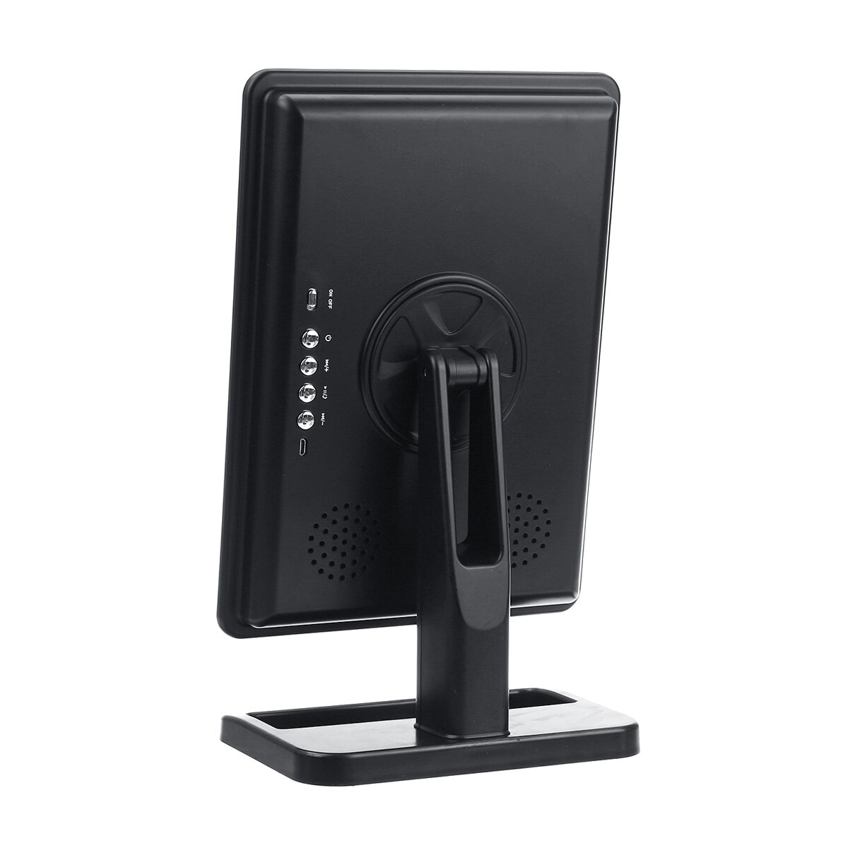 LED 20 Light Touch Screen Makeup Mirror Table Desktop Makeup 10X Magnifying Mirrors Vanity bluetooth 360 DEGREE Rotate Mirror: Black