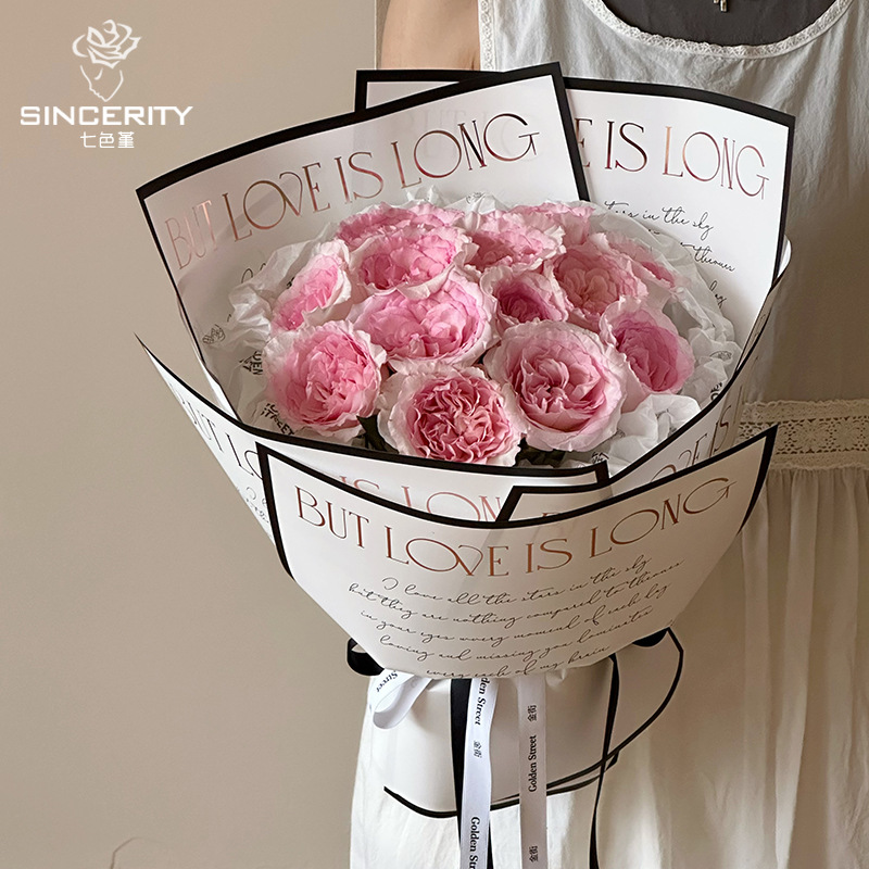 10 Uds. De papel Simple con estampado dorado, ramo de flores pequeño, papel de embalaje de flores, materiales de embalaje para envolver floristería