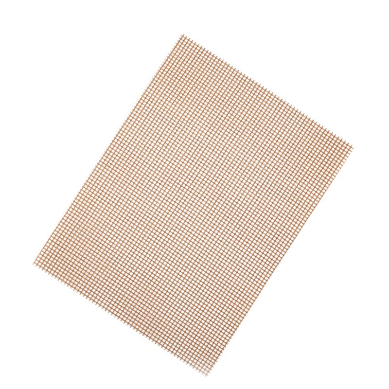 Uudelleenkäytettävät tarttumattomat grillausalustat verkkogrillimatto lämmönkestävällä 33 x 40 x 0.2cm ulkoiluun keittoverkkomatto: Ruskea
