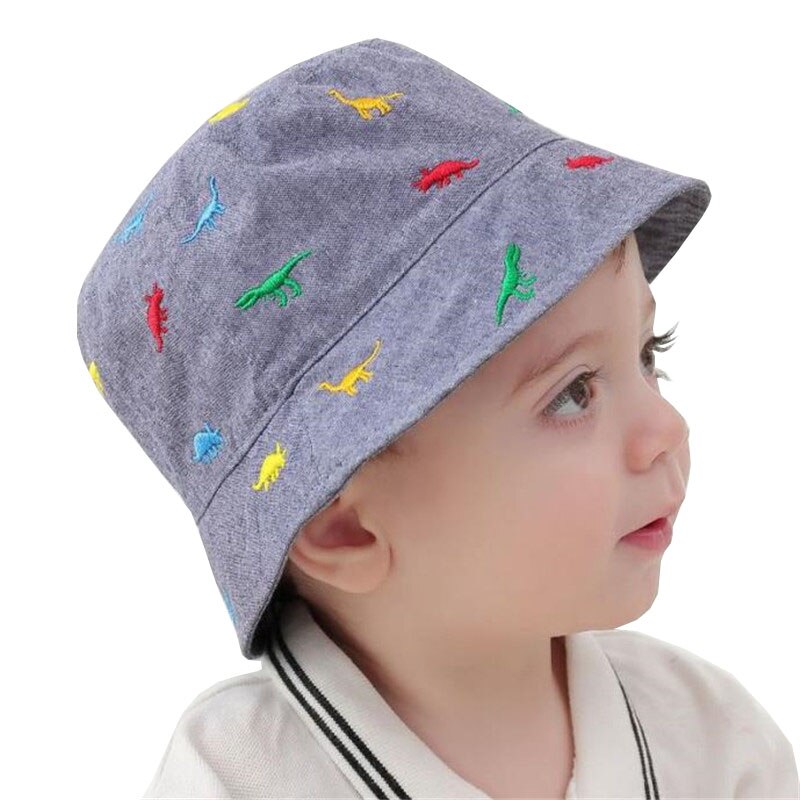 Boné de vaqueiro infantil, boné da moda para bebês, com estampa de dinossauro, chapéu de sol para meninos, verão e outono: head circle 46cm