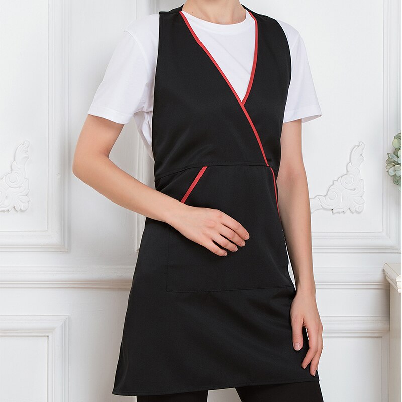Unisex Beentje V-hals Tie Chef Schort Hotel Westerse Restaurant Keuken Werk Coffee Shop Party BBQ Catering Service: Black
