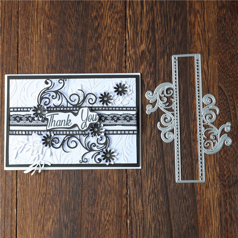YaMinSanNiO Flower Border Metal Cutting Dies Banner Dies for DIY Scrapbooking Craft Card Embossing Die Cut Template Stencil