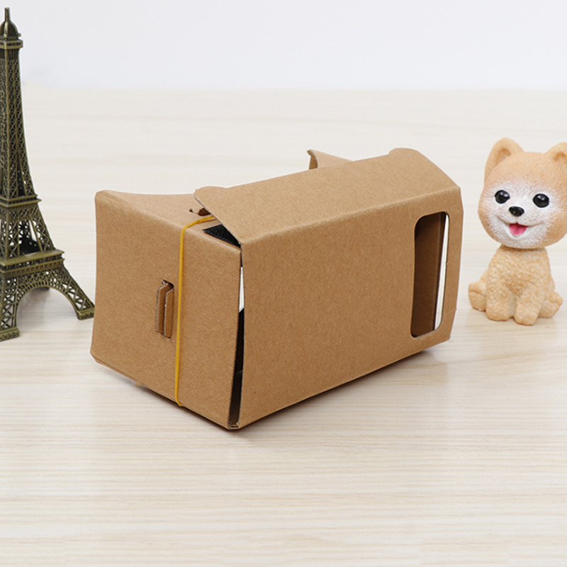 1pc google cardboard 3d vr virtual reality-brillen voor android of telefoon vr-model doe-het-zelf: transformeer je apparaat in een groot scherm