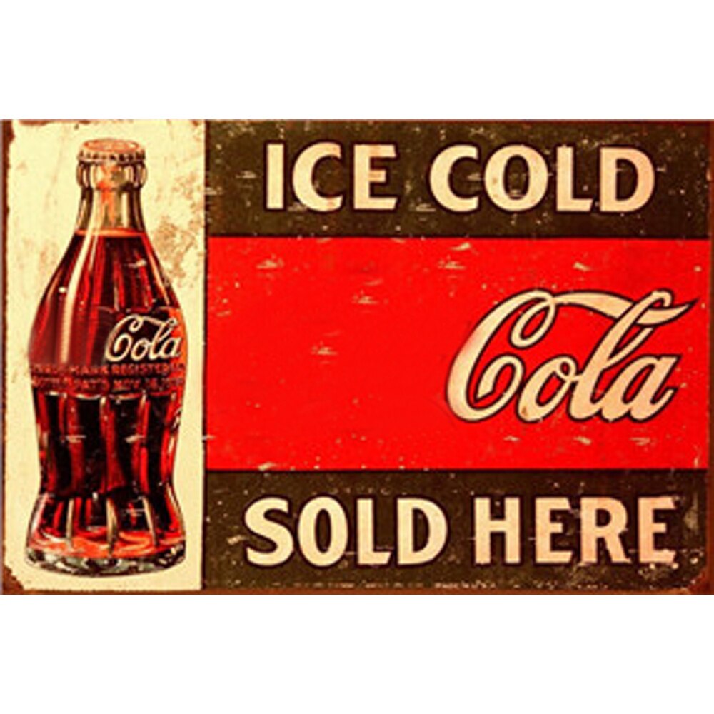 Koks tid vintage metalplade blikskilte vægplakat decals tallerkenmaleri bar klub pub boligindretning væg 30 x 20cm metalmaleri: 1001(161)