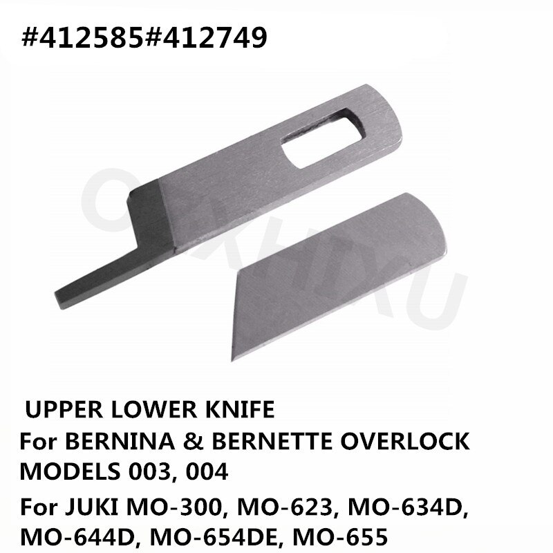 Overlock knife for Brother 929D 1034D 1134D Upper&amp;Lower Knife XB0563001 X 77683001 AA7107-2: 412585 412749