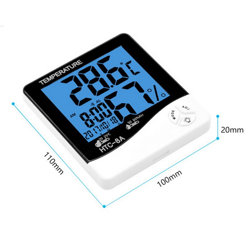 HTC-2/HTC-2A/HTC-6/HTC-18 LCD thermomètre hygromètre électronique numérique extérieur intérieur C / F thermomètre hygromètre réveil
