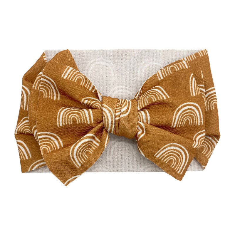 Lenço de cabeça estampado para crianças, europa e américa, acessórios para cabelo, arco grande, macio, elástico, acessórios para bebês: 17