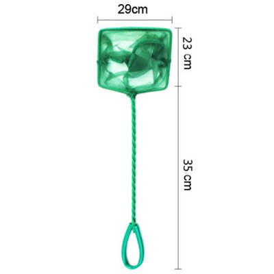 Bærbart fiskenet langt håndtag firkantet akvarietilbehør landingsnet til fisk, flydende genstande, renseværktøj til krabbenet: 12 tommer