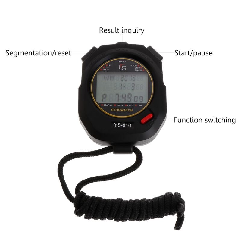 Portable Handheld Timer Digital Stopwatch Multifuction Sports Running Training Timer Stopwatch 10-100 tracks