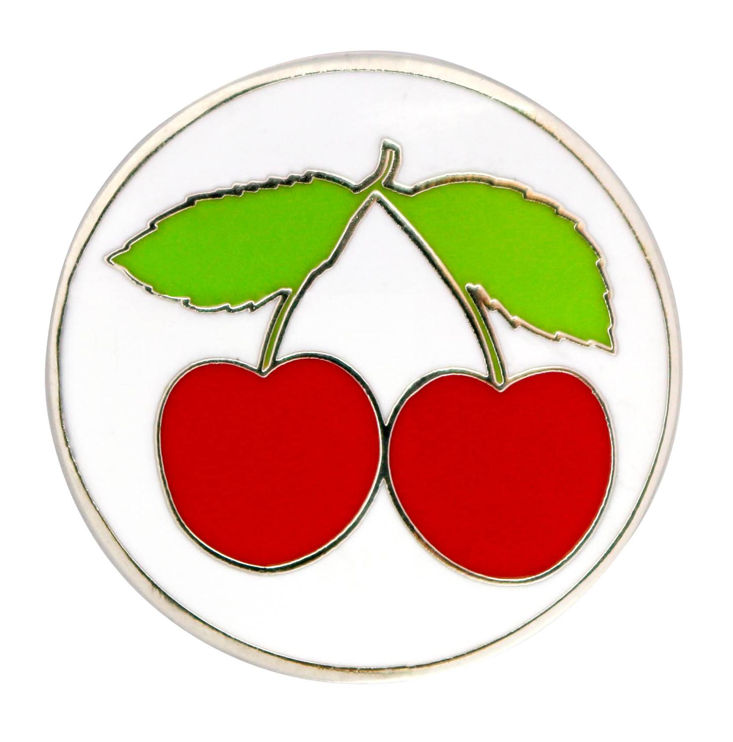 Pinmei golfbalmarkeringen emitteren hard geëmailleerd fruit golfmarkers niet-magneetmarkers eenvoudig te bevestigen aan golfdoppen, clips, verpakking van  of 5: Kers