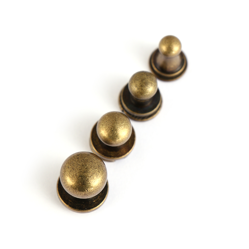 10pcs Monk Head Screws Leather Craft Belt Wallet Solid Brass Nail Rivets Screws Bags Accessories Tacks Clothes