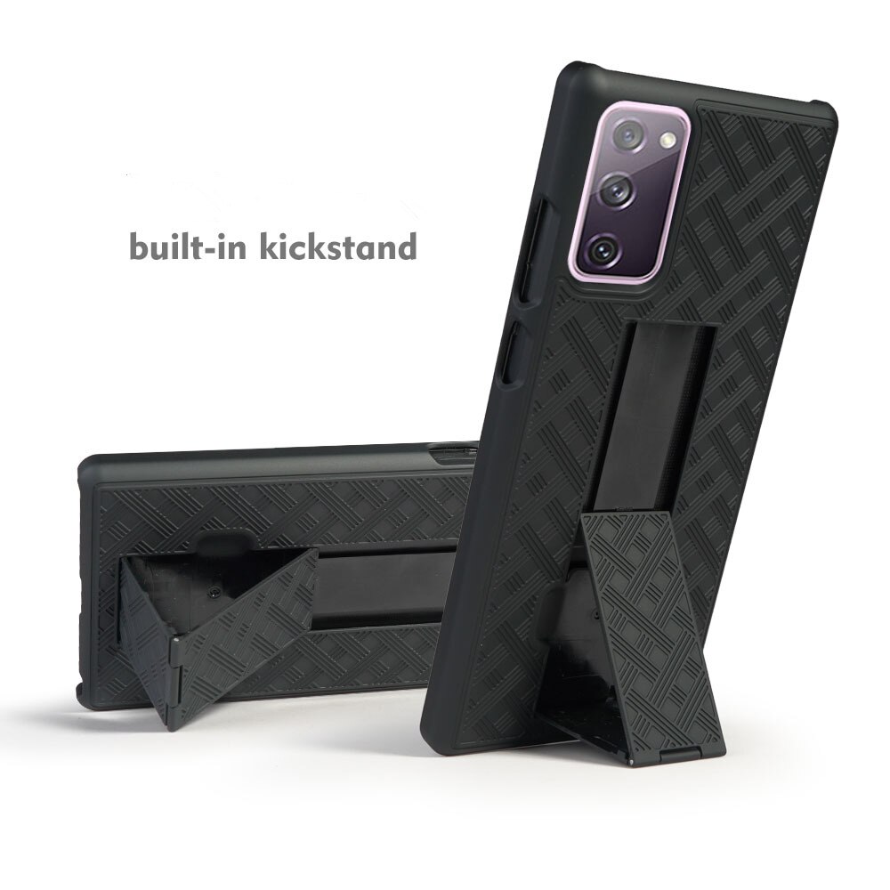 Riemclip holster kickstand hoesje voor samsung galaxy  s20 fe 5g s10 plus note 10 20 ultra heavy duty beschermhoes