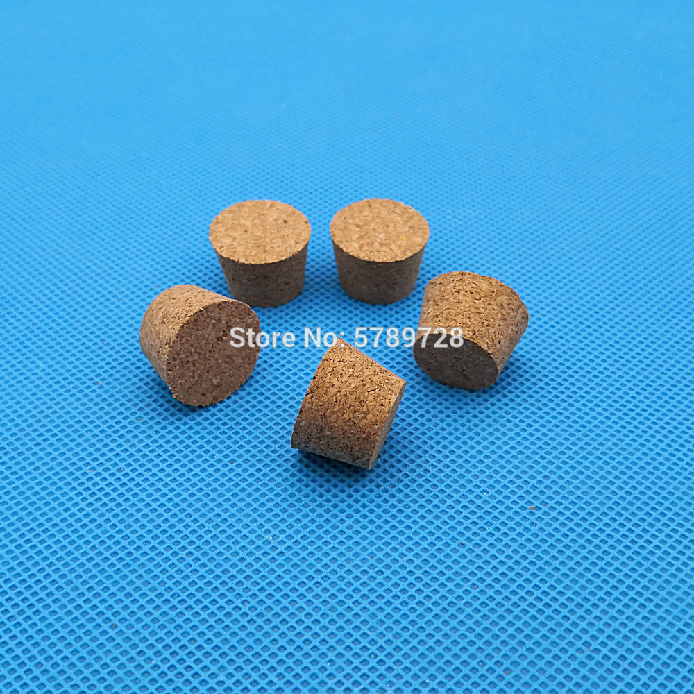 100 stk topp dia 7.5mm to 30mm trekork lab glassflaskepropp vannkoker puddingflaske korkhette byrettrør treplugg