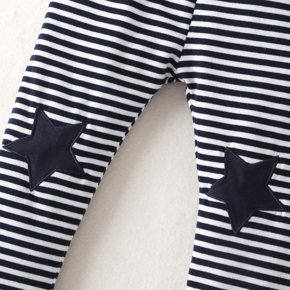 Baby boy kläder 3- delar baby hello world print bodysuit och randiga byxor med hatt baby kläder set