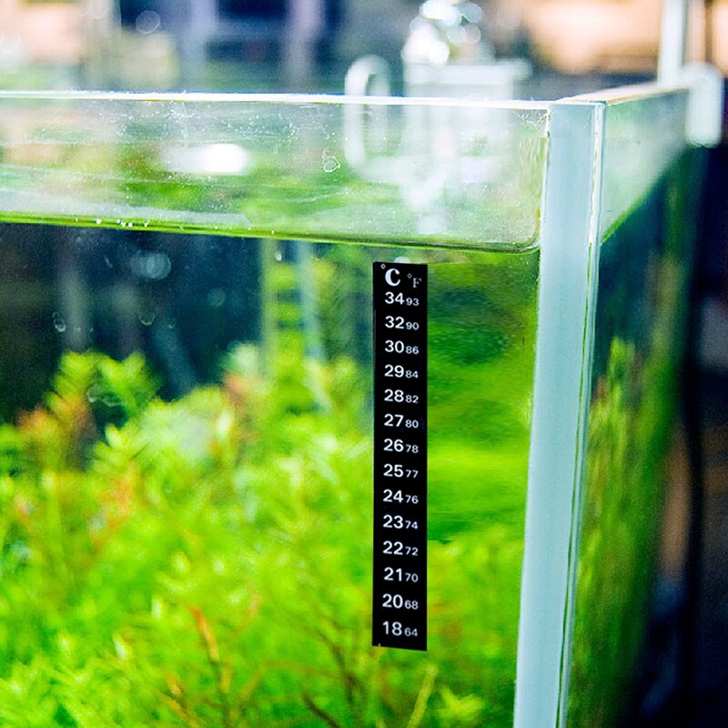 Fish Tank Aquarium Thermometer Temperature Strip Stick-on Degree Celsius Fahrenheit Display I88