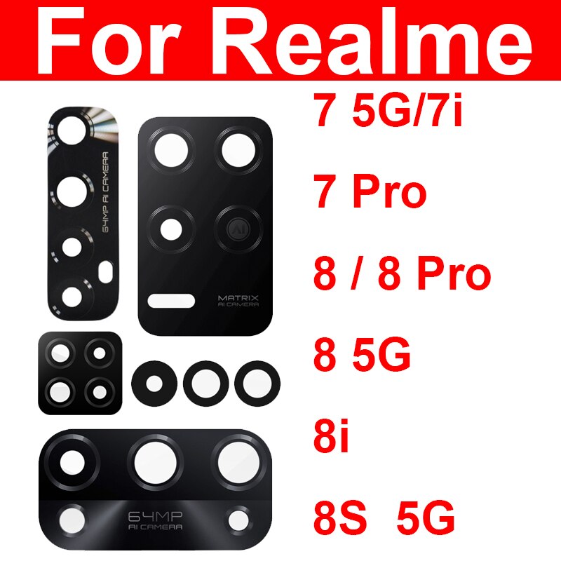 Terug Achteruitrijcamera Glas Lens Voor Oppo Realme 7 8 Pro 7i 8i 8S Global 5G Achteruitrijcamera lens Voor Realme 7pro 8pro Met Sticker Reparatie