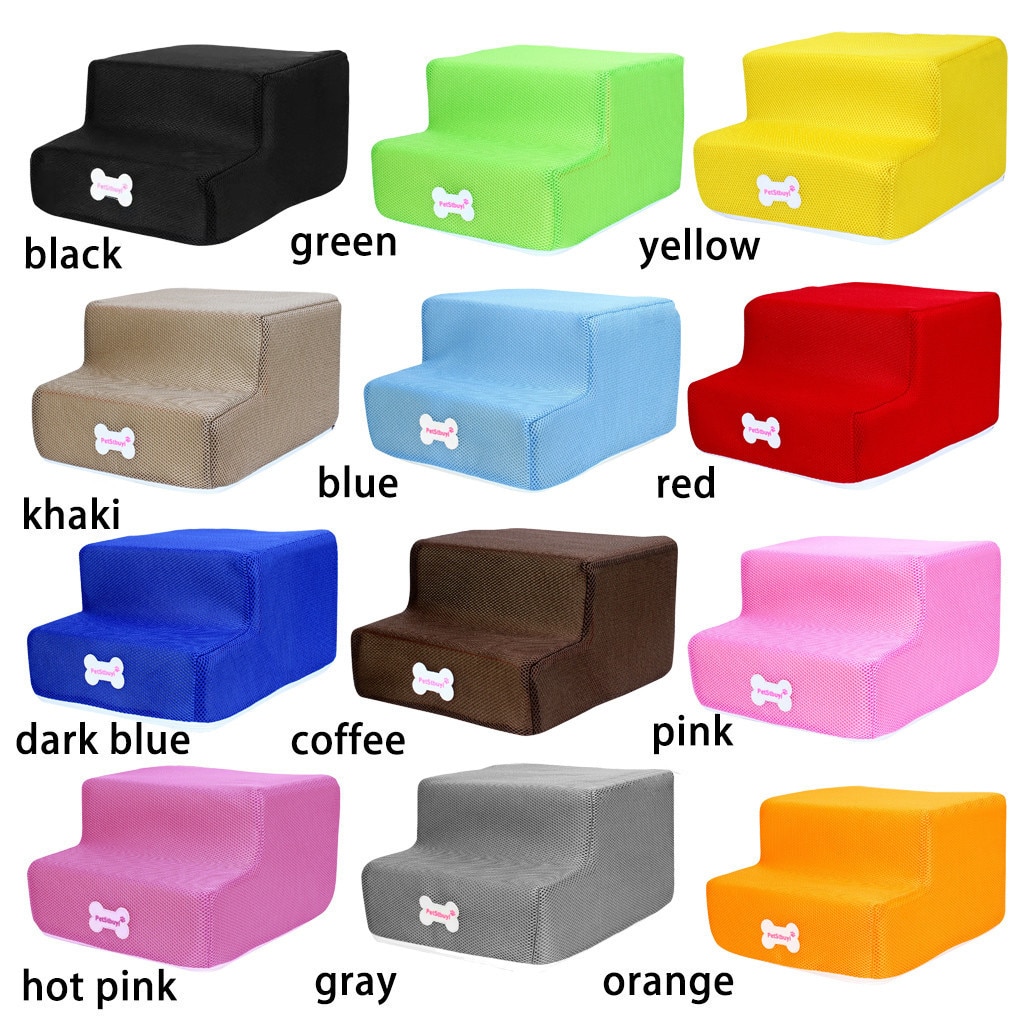 Breathable Mesh Foldable Pet Stairs Detachable Pet Bed Cat Dog Ramp 2 Steps