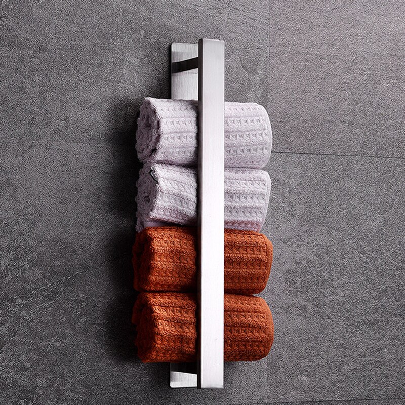Zelfklevende Badkamer Accessoires Set Geen Boor Borstel Afwerking Zwarte Handdoek Bar Handdoek Haak Handdoek Keuken Wc Handdoek Houder Zilver