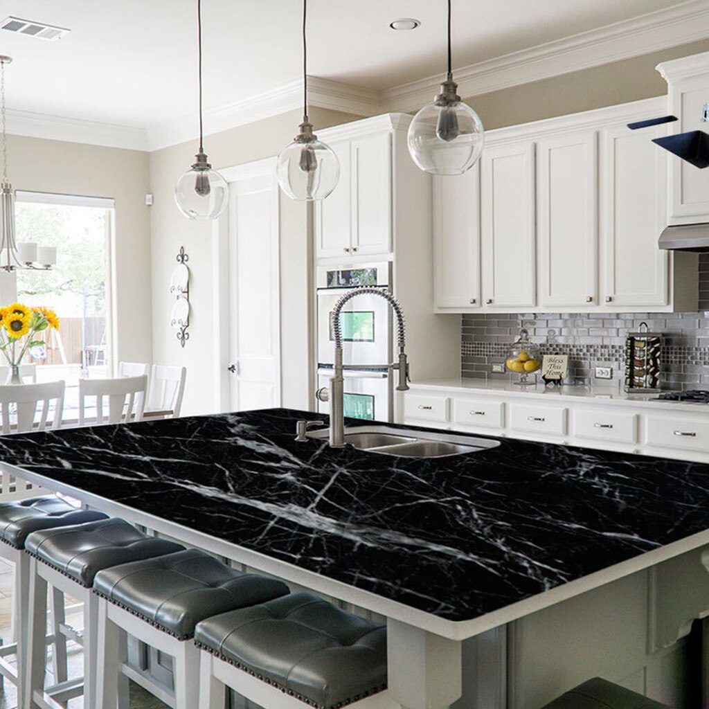 Self-service Wallpaper Oil-resistant Simulation Pattern Desk Cabinet Sticker Living Room For Kitchen Hall Bathroom Decoration