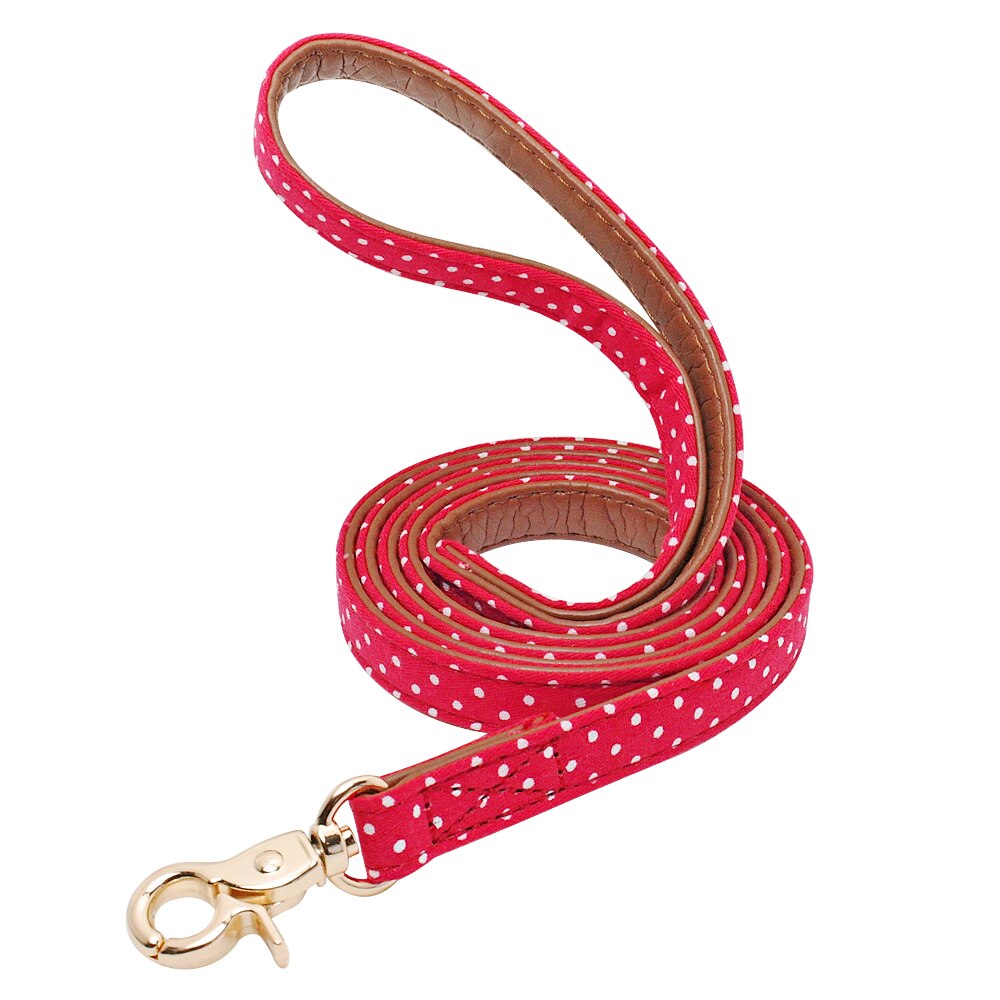 Collier en cuir pour chiens, Bandana, laisse de marche pour chiens, mignon à points, avec nœud pour chats, laisse en plomb pour petits et moyens chiots, Chihuahua: Red Leash  / M