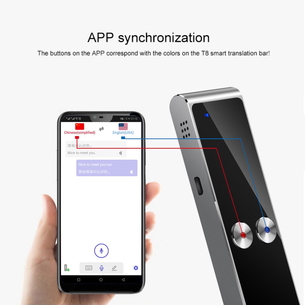 T8 Smart Voice Translator Upgrade Version Portable 3 In 1 Text Photo Language Translator For Learn Travel Meeting