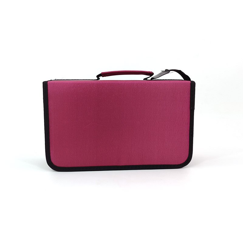 Cd Tas Grote Capaciteit Van 128 Cd Dvd Vcd Wallet Organizer Case Cd Sleeve Hard Album Doos Grote houder Met Rits: Winered