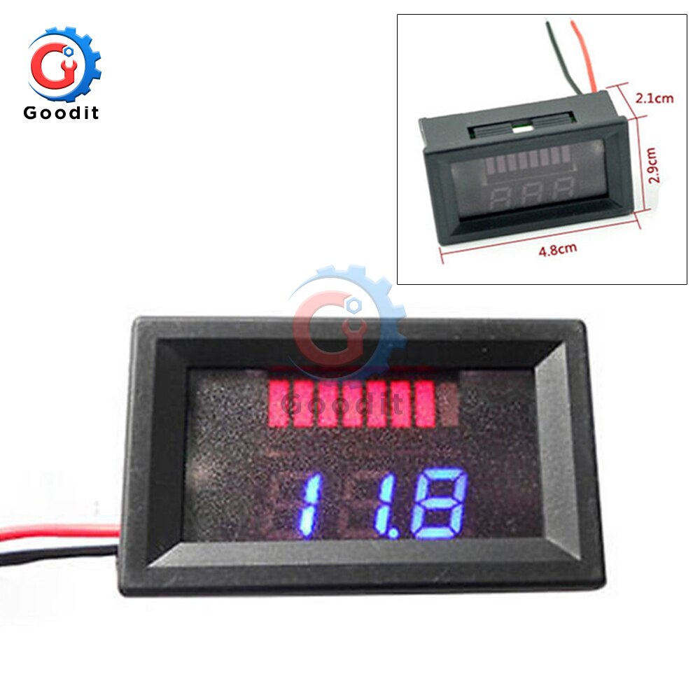 Probador de nivel de carga de batería de litio de plomo-ácido 48V pantalla Dual LED voltímetro de voltaje Digital li-po indicador para Arduino