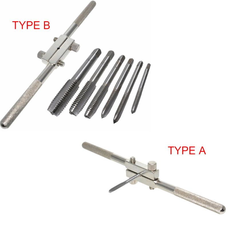 M4-M12 Screw Thread Tap Wrench Drill Bit Hand Tapping Tools Metric Plug Adjustable Machinist Tool