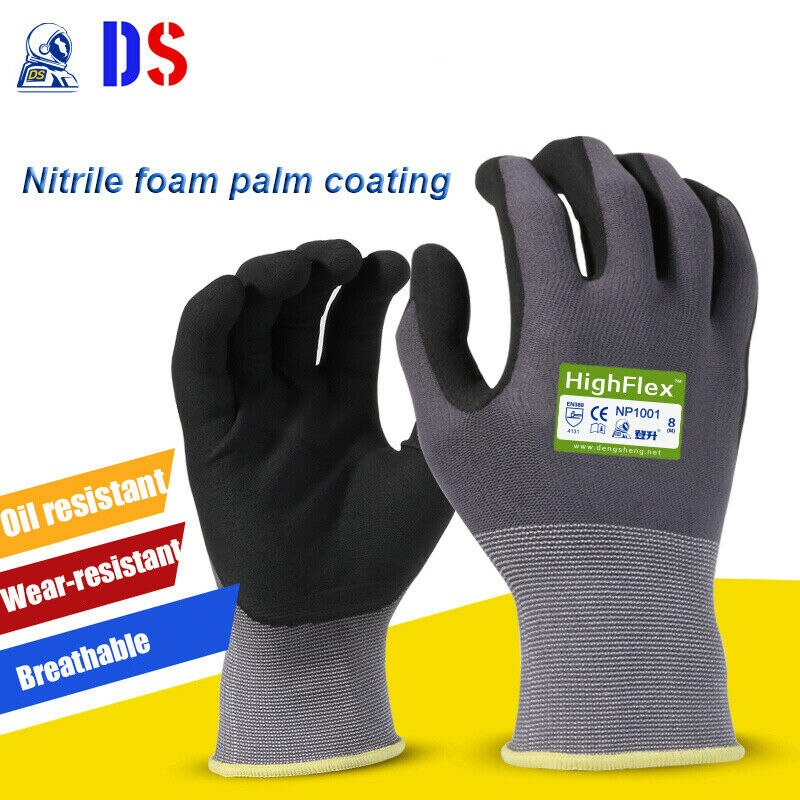 1 Pair Nitrile Safety Coating Work Gloves Palm Coa Grandado