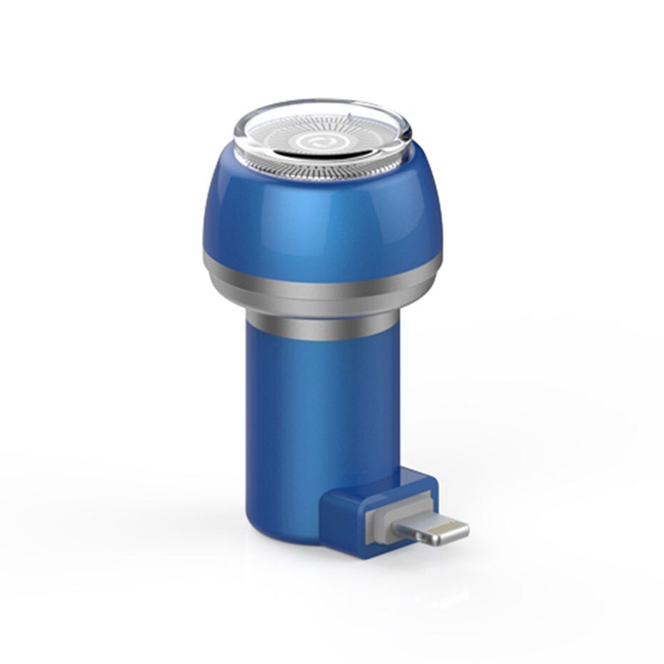 Shaving Machine Mobile Phone Shaver Mini Portable Men's Razor Washing Blade Beard Trimmer: apple light blue