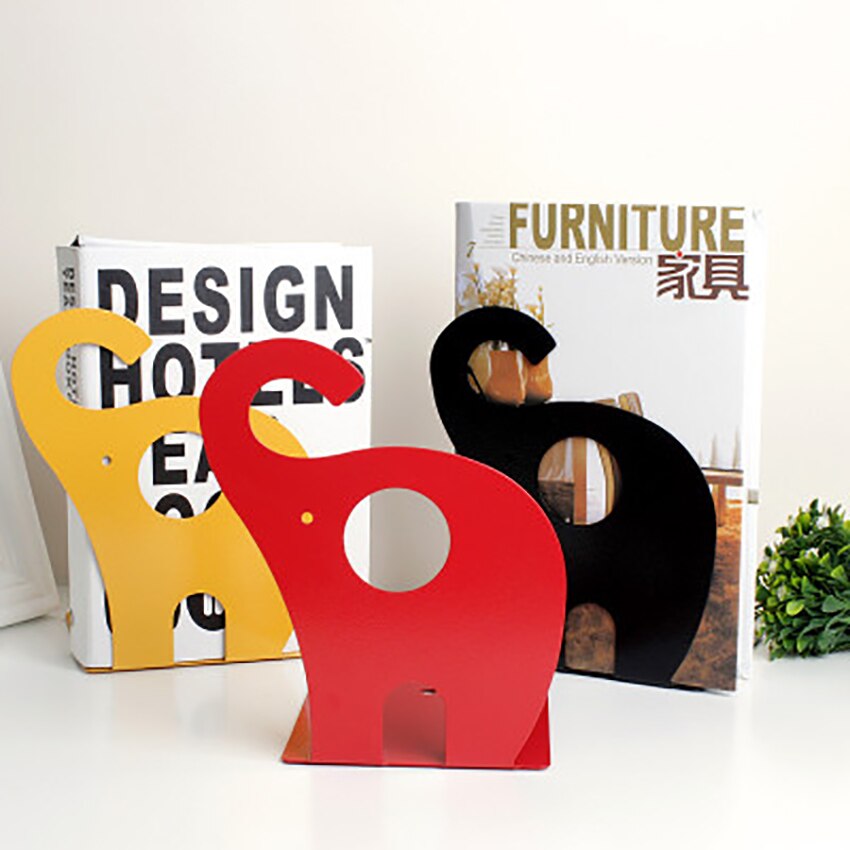 Sujetalibros con forma de elefante Animal, soporte para libros para estudiantes, material de oficina, organizador de libros de escritorio 1 par
