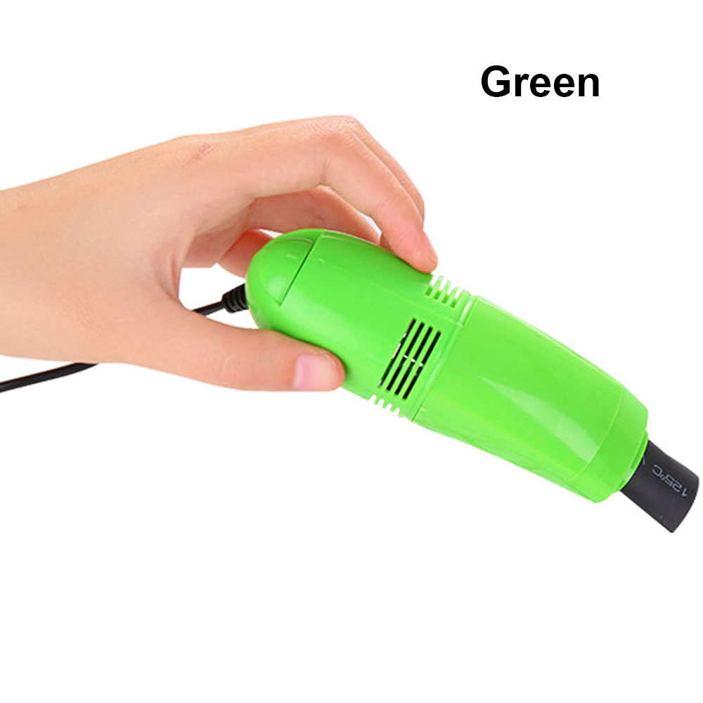 Mini aspirador de polvo para ordenador, herramienta de limpieza, cepillo USB, cepillo para ordenador portátil,: Green