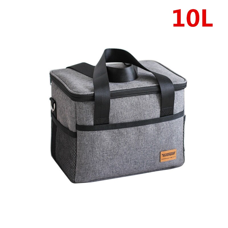 Extra Grote Geïsoleerde Koeltas Mannen Dikker Thermische Ijs Pack Weekend Picknick Voedsel Bier Opslag Container Koelkast Zakje Doos: 10L-Gray