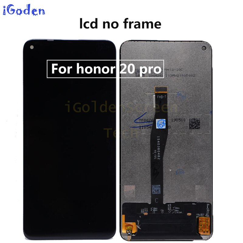 Oryginalny wyświetlacz dla Huawei Honor 20 YAL-L21 ekran dotykowy Digitizer wymiana dla Huawei Honor 20 zawodowiec YAL-AL10 YAL-L41 LCD