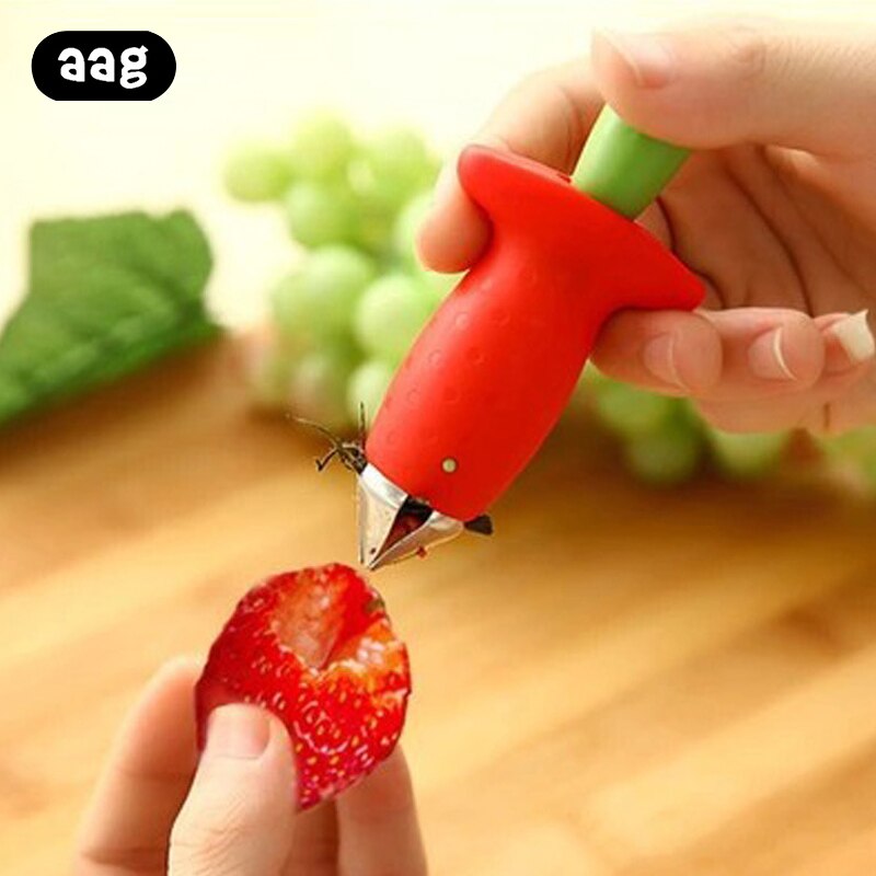 Kitchen Fruit Gadget Tools Strawberry Huller Metal Tomato Leaf Top Remover Kitchen Accessories Strawberry Stem Remover Gadget
