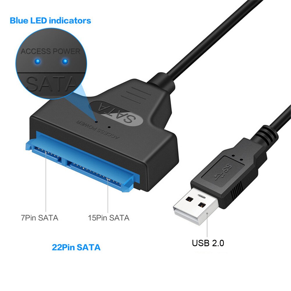 Usb 3.0 Sata 3 Kabel Sata Naar Usb 3.0 Adapter Tot 6 Gbps Ondersteuning Voor 2.5 Inch Externe Ssd hdd Harde Schijf 22 Pin Sata Iii Kabel: USB2.0
