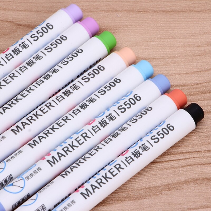 8 Kleuren Wipeable Glas Venster Whiteboard Marker Pen Winkel Auto Decorating Tool