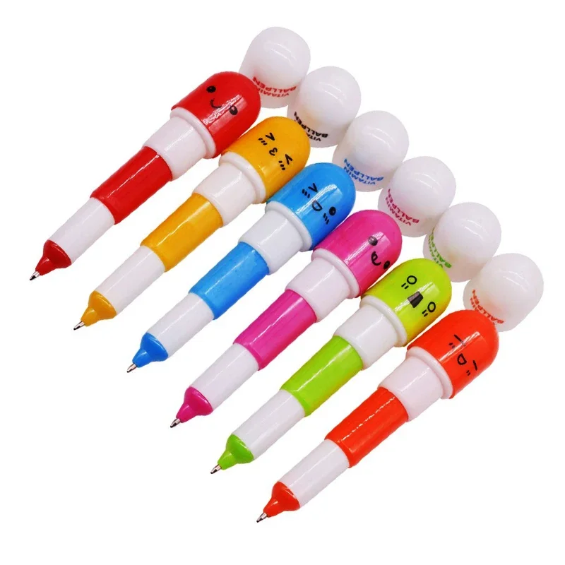 Bolígrafo colorido de dibujos animados para niños y niñas, , material escolar, cápsula, punta de 0,7 MM