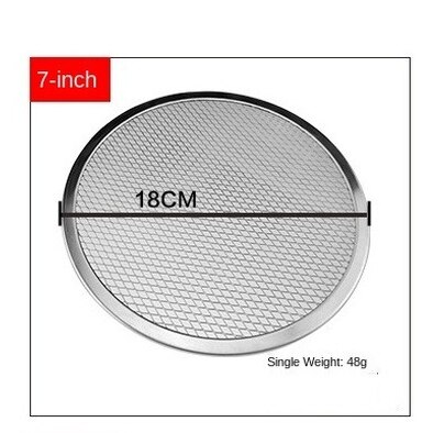 Aluminum Thickened Pizza Baking Pan Mesh Kitchen Pizza Tool Pizza Grill Tool Pizza Mesh Screen Fitting Baking Mould Accessories: 7Inch