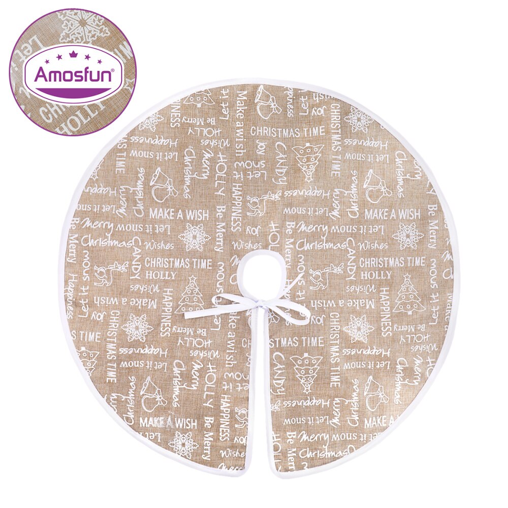 Kerstboomrok met letters, ronde vorm, kerstboomdecoratie, kerstboomschort voor kerstfeest en festival