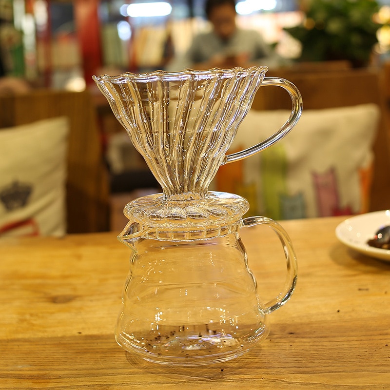 Kaffefilter glas kaffekande 600ml med låg portafilter permanent filter kaffemaskine gejser drypper drypkedel espresso